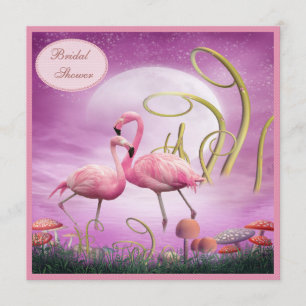 Elegant Pink Flamingos Bridal Shower Invitation