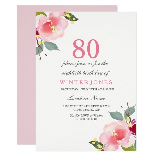 Elegant 80Th Birthday Party Invitations 3