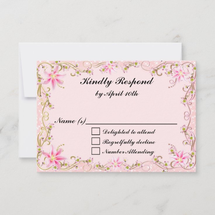 Elegant Pink Floral Baby Shower RSVP card | Zazzle