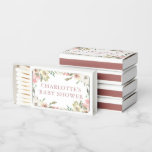 Elegant Pink Floral Baby Shower Welcome Yard Matchboxes