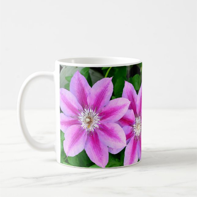 Elegant pink floral boho greenery coffee mug (Left)