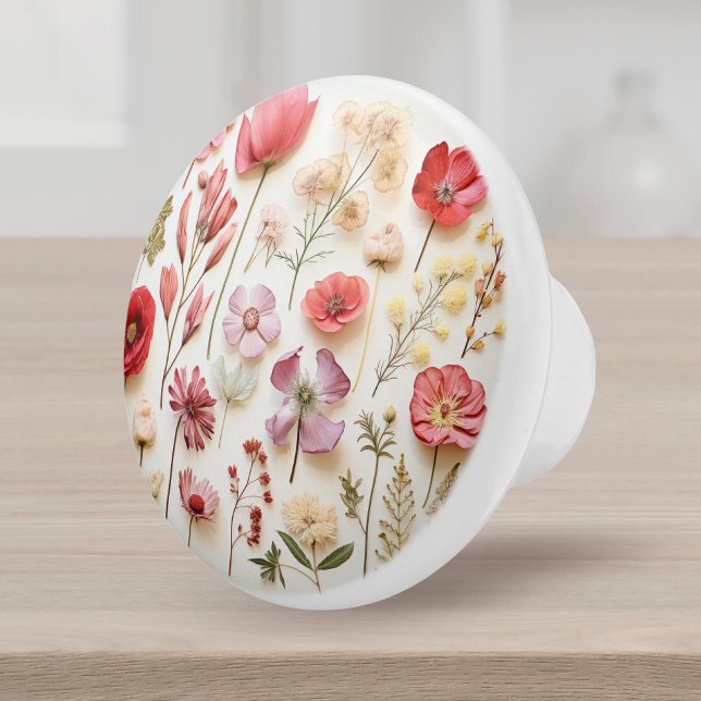 Elegant Pink Floral Botanical Ceramic Knob (Creator Uploaded)