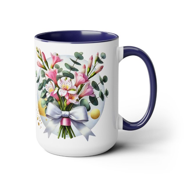 Elegant Pink Floral Bouquet Mug (Creator Uploaded)