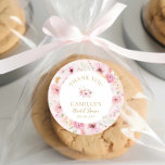 Elegant Pink Floral Bridal Shower Classic Round Sticker<br><div class="desc">This Elegant Pink Floral Bridal Shower Classic Round Sticker is the perfect finishing touch for an outdoor spring or summer celebration. Whether sealing envelopes or dressing up party favors,  these customizable stickers bring a soft,  elegant vibe. Printed and shipped by Zazzle for easy party prep!</div>