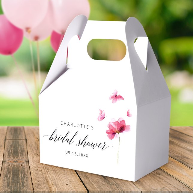 Elegant Pink Floral Bridal Shower Favor Boxes (Creator Uploaded)
