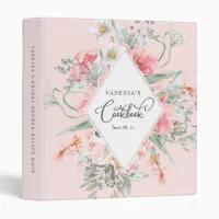 Pink Floral Peony Bridal Shower Photo Album Binder, Zazzle