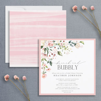 Elegant Pink Floral Brunch & Bubbly Bridal Shower Invitation by elegant_invites_ at Zazzle