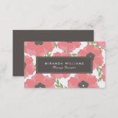 Elegant Pink Floral Business Cards (Front/Back)