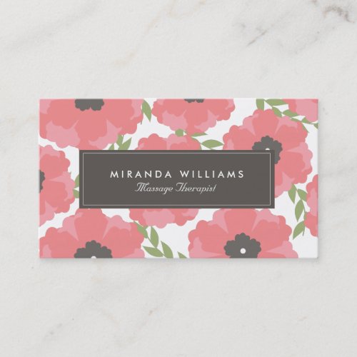Elegant Pink Floral Business Cards
