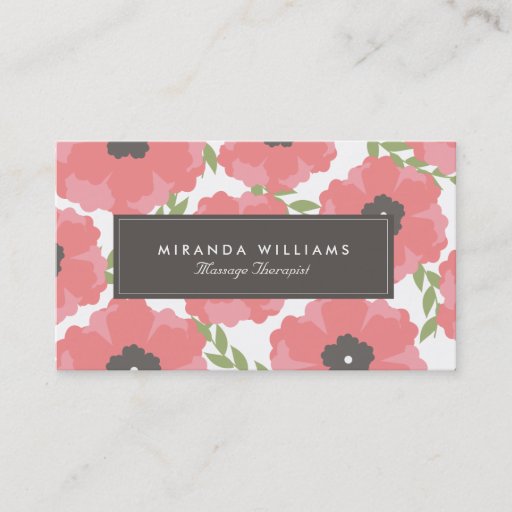Customizable Elegant Pink Floral Business Cards