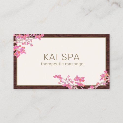  Elegant Pink Floral Cherry Blossoms Business Card