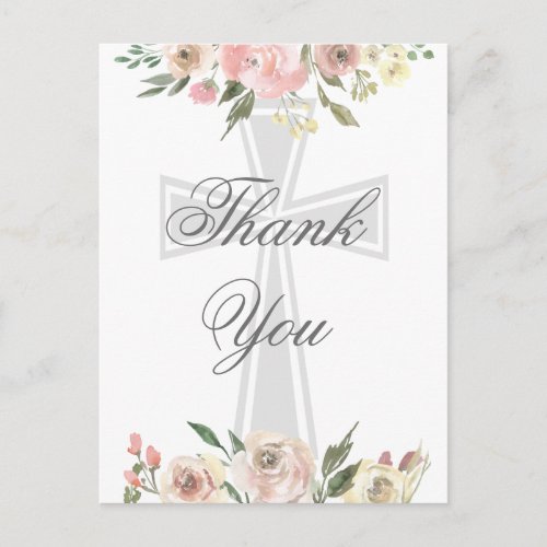 Elegant Pink Floral Christian Custom Thank You