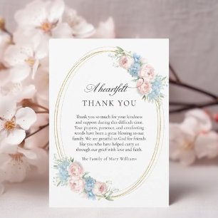 Elegant Pink Floral Christian Funeral Thank You