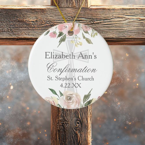Elegant Pink Floral Confirmation Custom Christmas