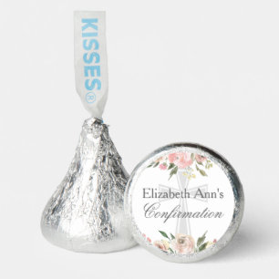 Elegant Pink Floral Confirmation Party Custom Hershey®'s Kisses®