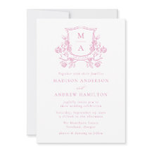 Elegant Pink Floral Crest All in One Wedding