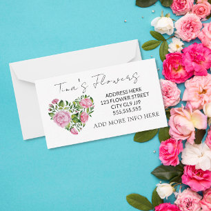 Elegant pink floral design florist Thank you  Note Card