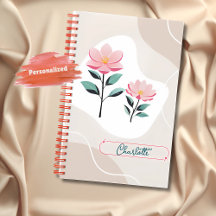 Elegant Pink Floral Design notebook