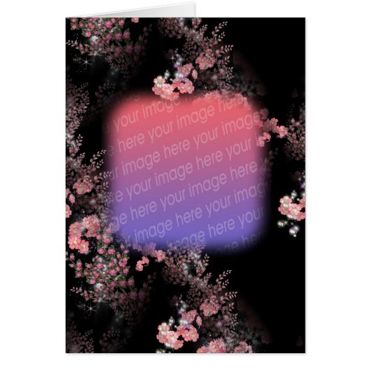 Elegant Pink Floral Design Photo Card (Front)