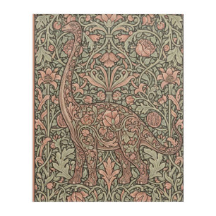 Elegant Pink Floral Dinosaur Poster Acrylic Print