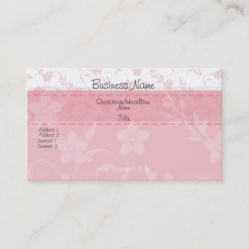 Elegant  Pink  Floral Feminine Business Card