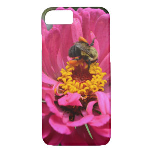Elegant pink floral flower mum daisy honeybee iPhone 8/7 case