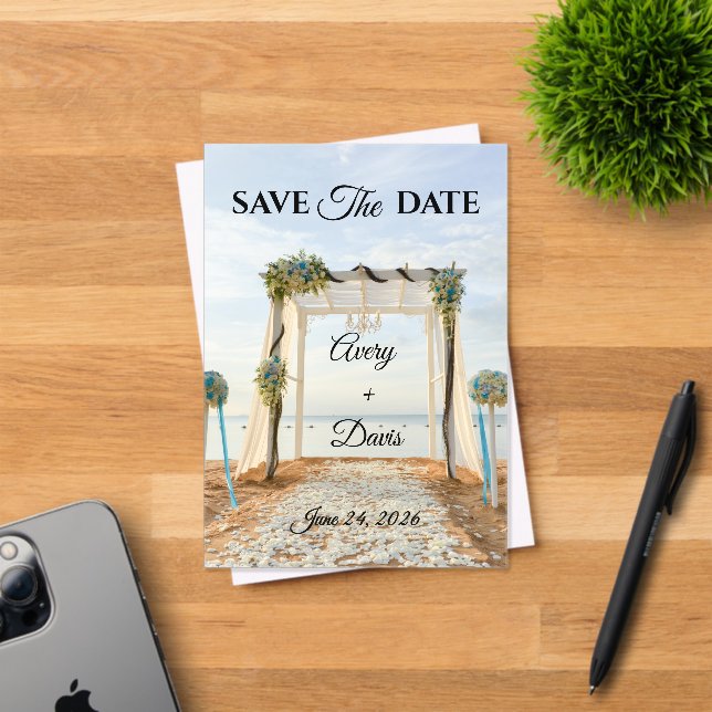 Elegant Pink Floral Fully Editable Save the Date (Insitu (Invitation Card))