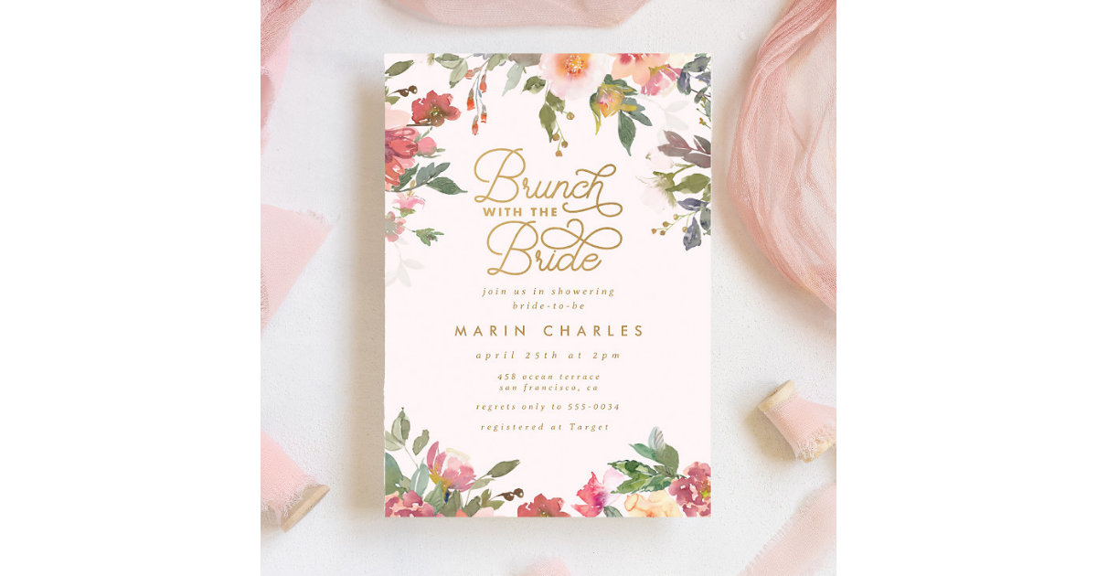 Modern Blush Pink Floral First Communion Invitation - The Brat Shack Party  Store