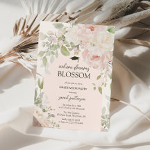 Elegant Pink Floral Graduation Party