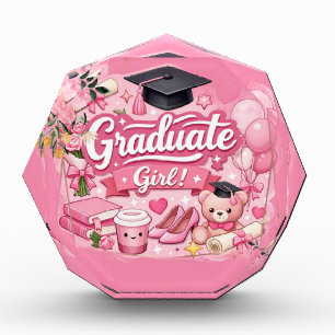 Elegant Pink Floral Graduation Party watch Acrylic Award