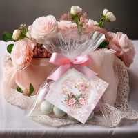 Elegant Pink Floral High Tea Girl Baby Shower