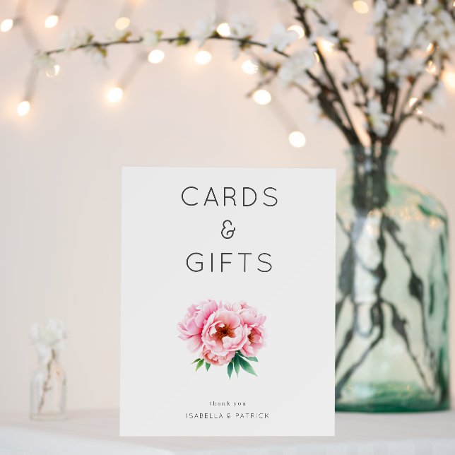 Elegant Pink Floral Illustration Foam Board (In Situ (Wedding))