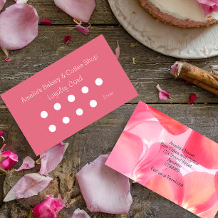Elegant Pink Floral Loyalty Card