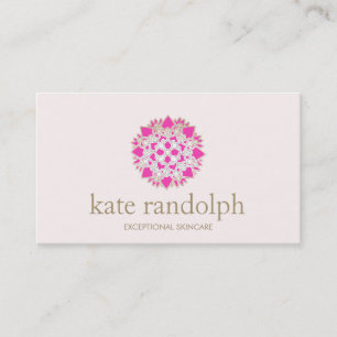 Elegant Pink Floral Mandala Beauty Salon and Spa Business Card