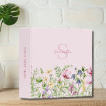 Elegant Pink Floral Meadow Monogram<br><div class="desc">Elegant pink floral meadow monogram 3 ring binder. Add a touch of elegance and personality to your everyday organization with this pink floral meadow monogram binder. Featuring a delicate hand painted floral design in soft pinks, this binder blends beauty and function in perfect harmony. Customize it with your name and...</div>
