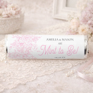 Elegant Pink Floral "Mint to Be" Wedding Breath Savers® Mints