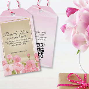 Elegant Pink Floral Mother's Day Gift Tag