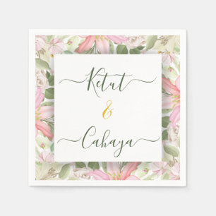Elegant pink floral napkins