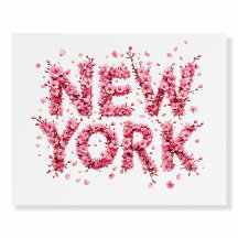 Elegant Pink Floral New York City Custom Foam Boar