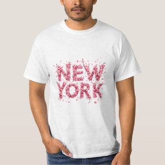 Elegant Pink Floral New York  Custom T-Shirt