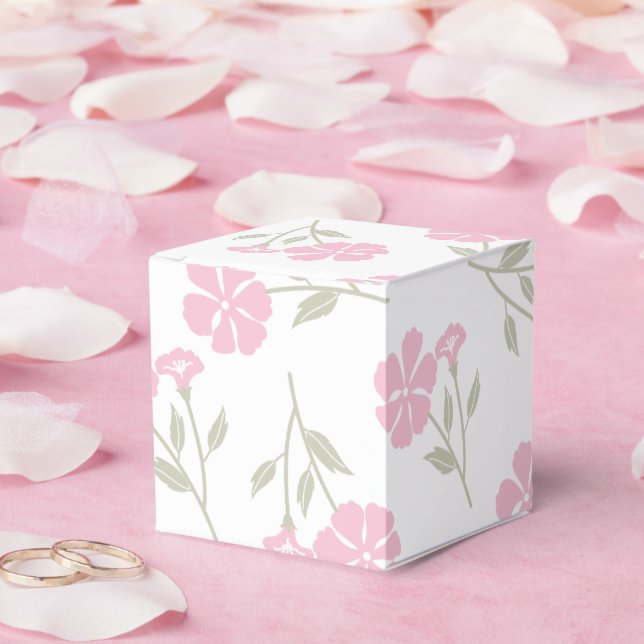 Elegant Pink Floral Pattern Classic Favor Boxes (Wedding)