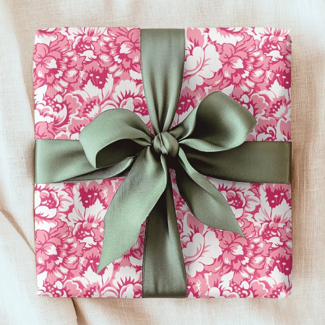 Elegant Pink Floral Pattern Girly Chic Wrapping Paper (Creator Uploaded)