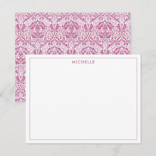 Elegant Pink Floral Pattern Note Card