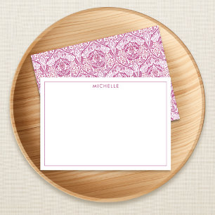 Elegant Pink Floral Pattern Note Card
