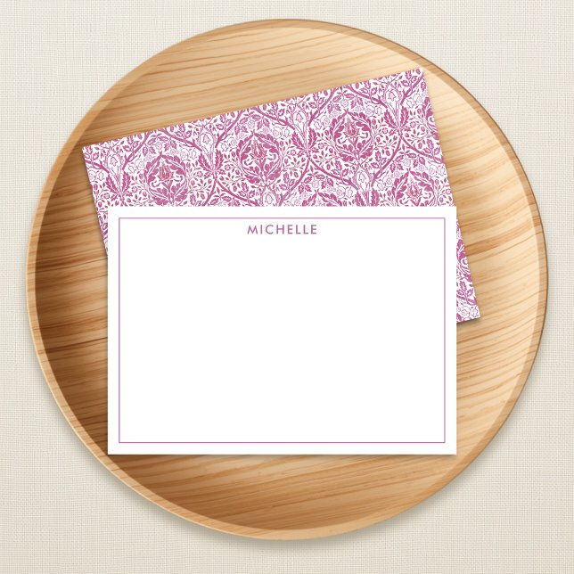 Elegant Pink Floral Pattern Note Card (Creator Uploaded)