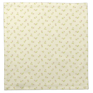 Elegant Pink Floral Pattern Yellow Background   Cloth Napkin