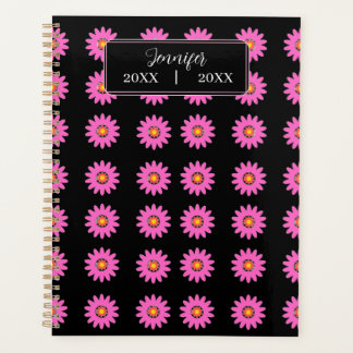 Elegant Pink Floral Personalized Name and Date Planner