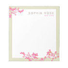 Elegant Pink Floral Personalized Notepad