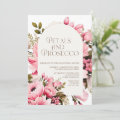 Elegant Pink Floral Petals Prosecco Bridal Shower Invitation | Zazzle