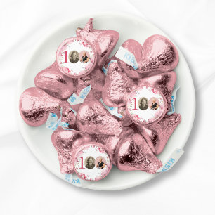 Elegant Pink Floral Photo 100th Birthday Party Hershey®'s Kisses®